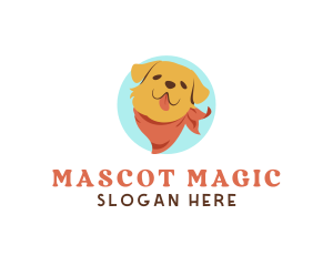 Cute Dog Scarf logo design