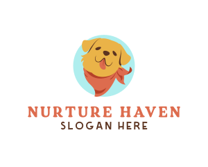 Cute Dog Scarf logo design