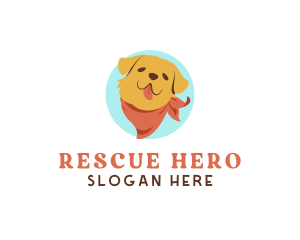 Cute Dog Scarf logo design