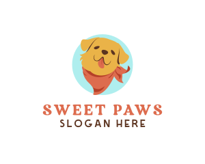 Cute Dog Scarf logo design