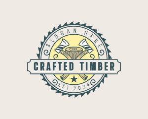 Wooden Axe Saw logo design