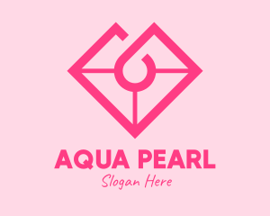 Pink Heart Gemstone logo design