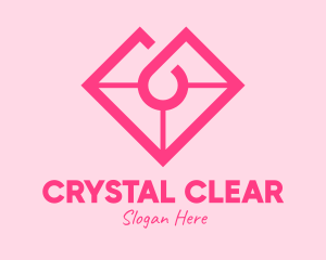 Pink Heart Gemstone logo design