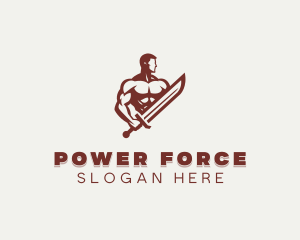 Strong Male Sword logo design