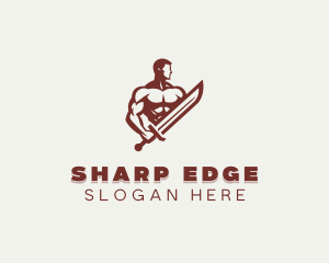 Strong Male Sword logo design