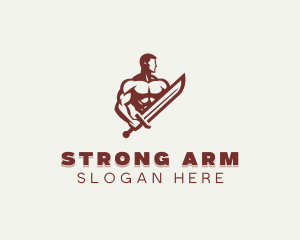 Strong Male Sword logo design