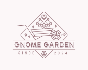 Floral Wheelbarrow Gardener logo design