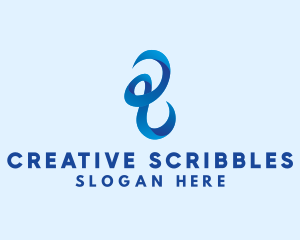 Ribbon Scribble Studio logo design