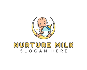 Baby Moon Milk logo design