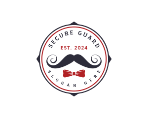 Gentleman Moustache Ribbon Logo
