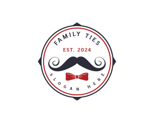 Gentleman Moustache Ribbon logo design