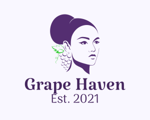 Purple Grape Lady logo design