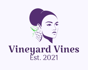 Purple Grape Lady logo design