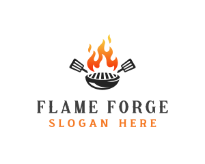 Fire Grill Bbq logo design