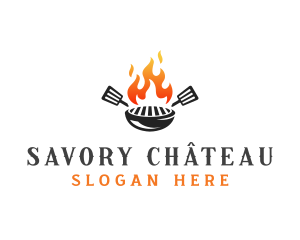 Fire Grill Bbq logo design