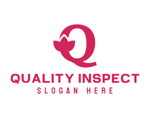 Pink Petal Letter Q logo design