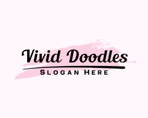 Feminine Cursive Watercolor logo design