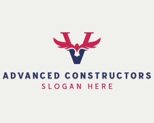 Aviation Eagle Letter V logo design