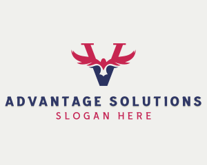 Aviation Eagle Letter V logo design