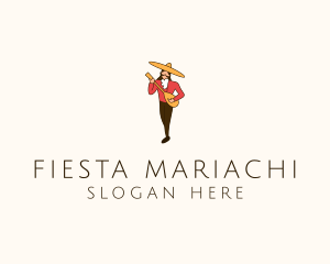 Mexican Guitarist Character logo design