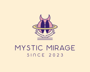 Mystic Moon Planet  logo design