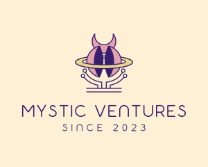 Mystic Moon Planet  logo design