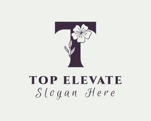 Floral Nature Letter T logo design