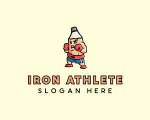 Pencil Boxing Fighter Athlete logo design