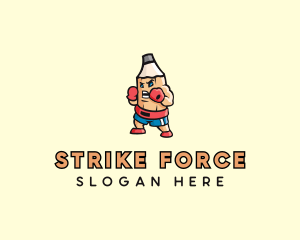 Pencil Boxing Fighter Athlete logo