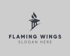 Flame Torch Pillar logo design