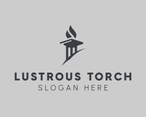 Flame Torch Pillar logo design