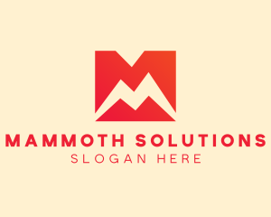 Red Letter M Square logo design