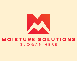 Red Letter M Square logo design