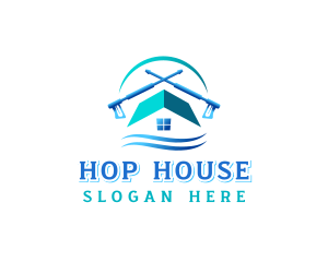 Pressure Wash House Maintenance logo design