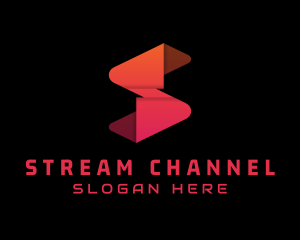 Digital Streaming Letter S logo design