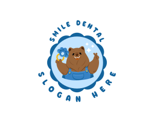 Cute Bear Teether logo design