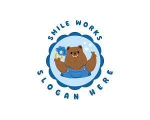 Cute Bear Teether logo design