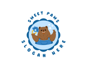 Cute Bear Teether logo design