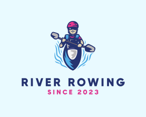 Kayak Water Sports Athlete logo design