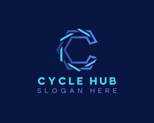 Digital Tech Hexagon logo design