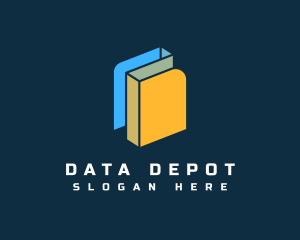 Geometric Data Stacks logo design