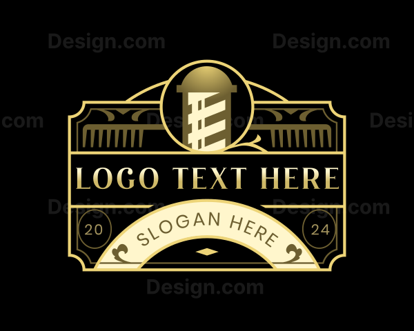 Elegant Comb Barber Logo