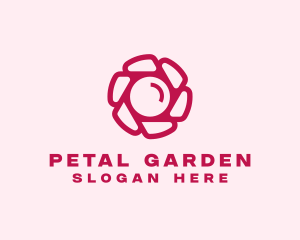 Pink Camera Flower  logo design