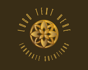 Golden Luxury Flower Logo