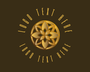 Golden Luxury Flower Logo