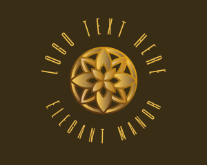 Golden Luxury Flower logo design