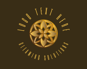 Golden Luxury Flower logo design