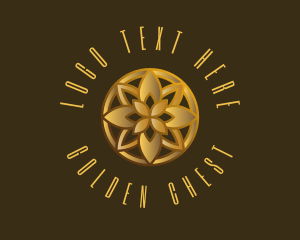 Golden Luxury Flower logo design