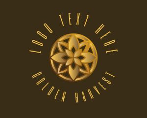 Golden Luxury Flower logo design