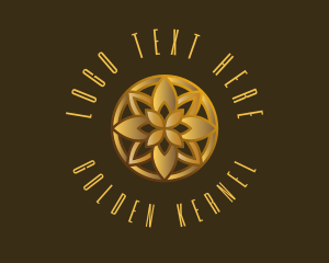 Golden Luxury Flower logo design